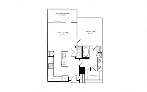 A3 Floor Plan at Addison Medical Center Apartments, Texas, 78229